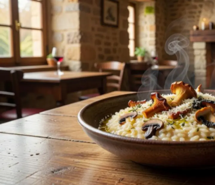 Plat de saison aux champignons forestiers au Salon des Amis